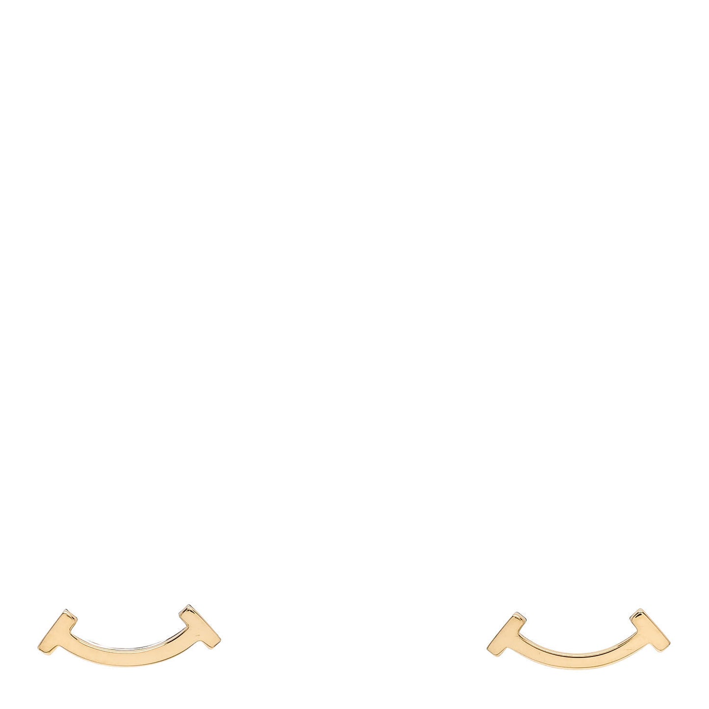 18K Yellow Gold T Smile Stud Earrings