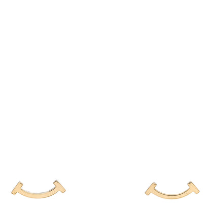 Tiffany 18K Yellow Gold T Smile Stud Earrings 1 of 4