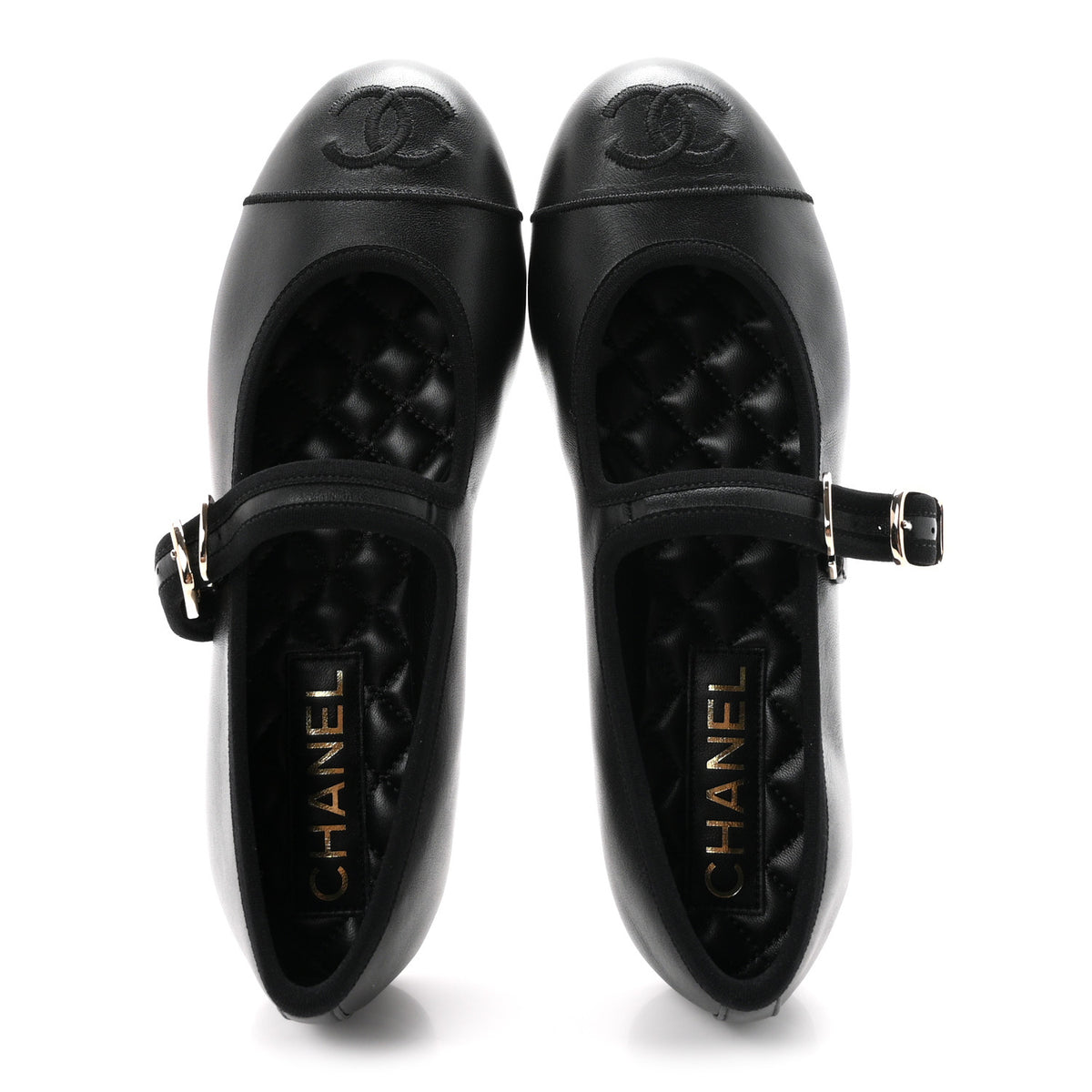 Lambskin Mary Jane Flats 35.5 Black