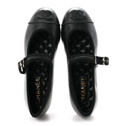 Chanel Lambskin Mary Jane Flats 35.5 Black 2 of 10