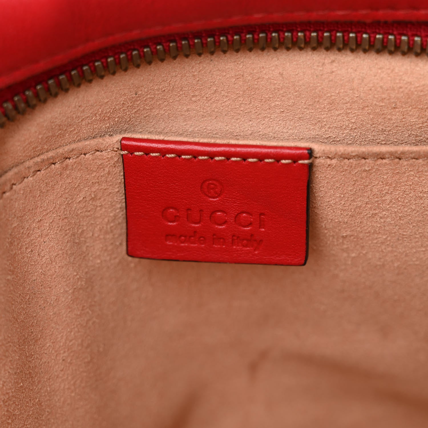 Gucci Calfskin Matelasse Small GG Marmont Chain Shoulder Bag Hibiscus Red 6 of 13