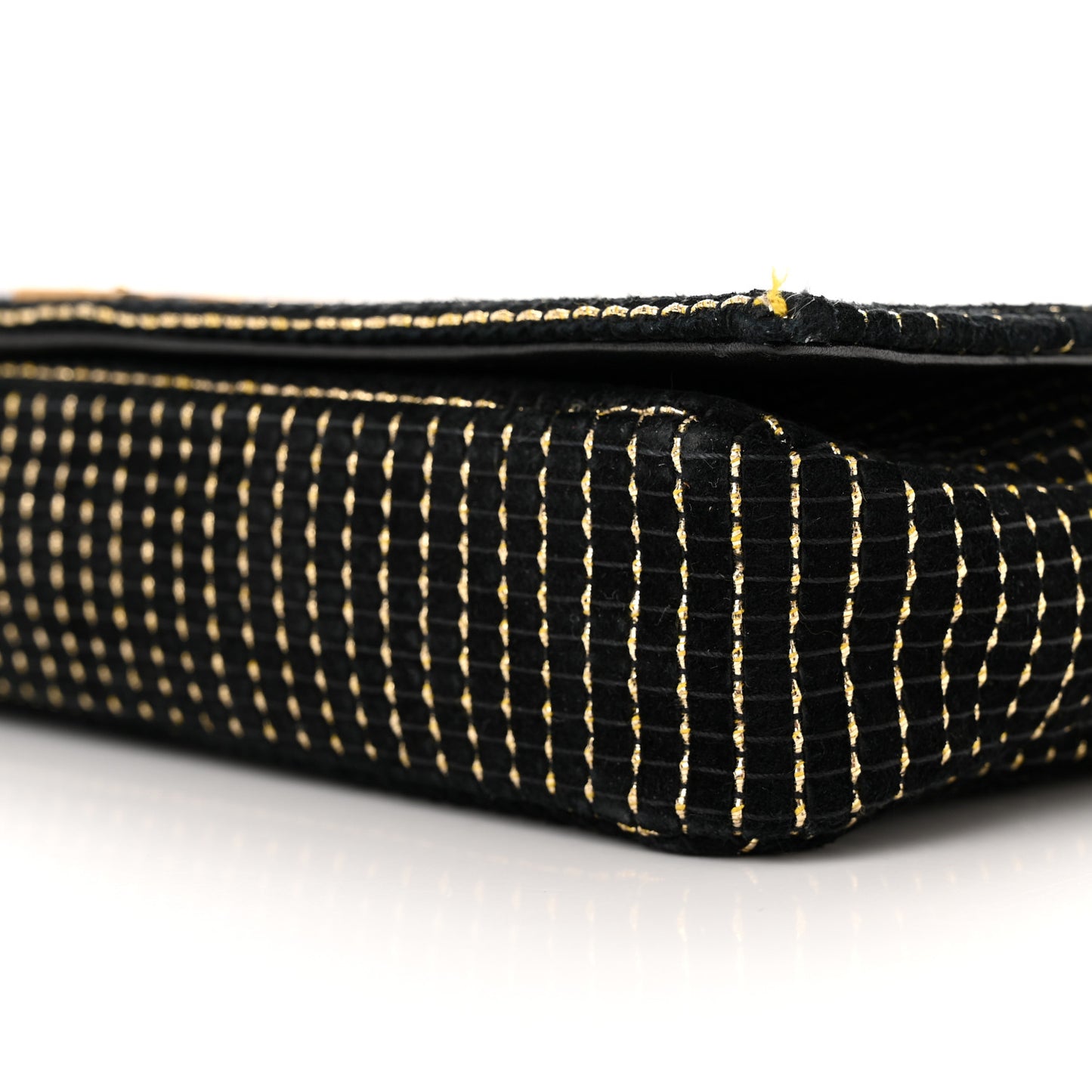 Suede Contrast Stitching Monogram Kate 99 Black