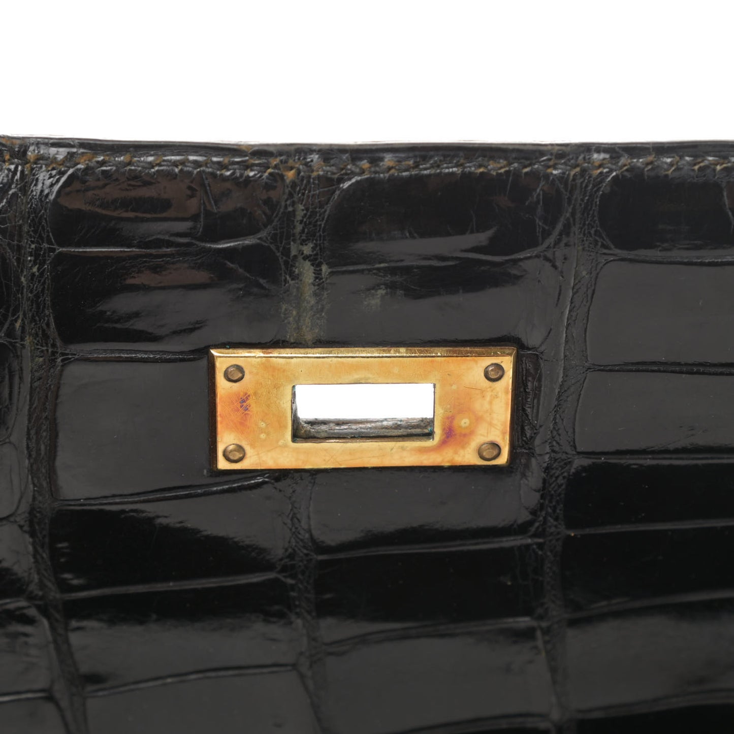 Shiny Crocodile Kelly Sellier 32 Black