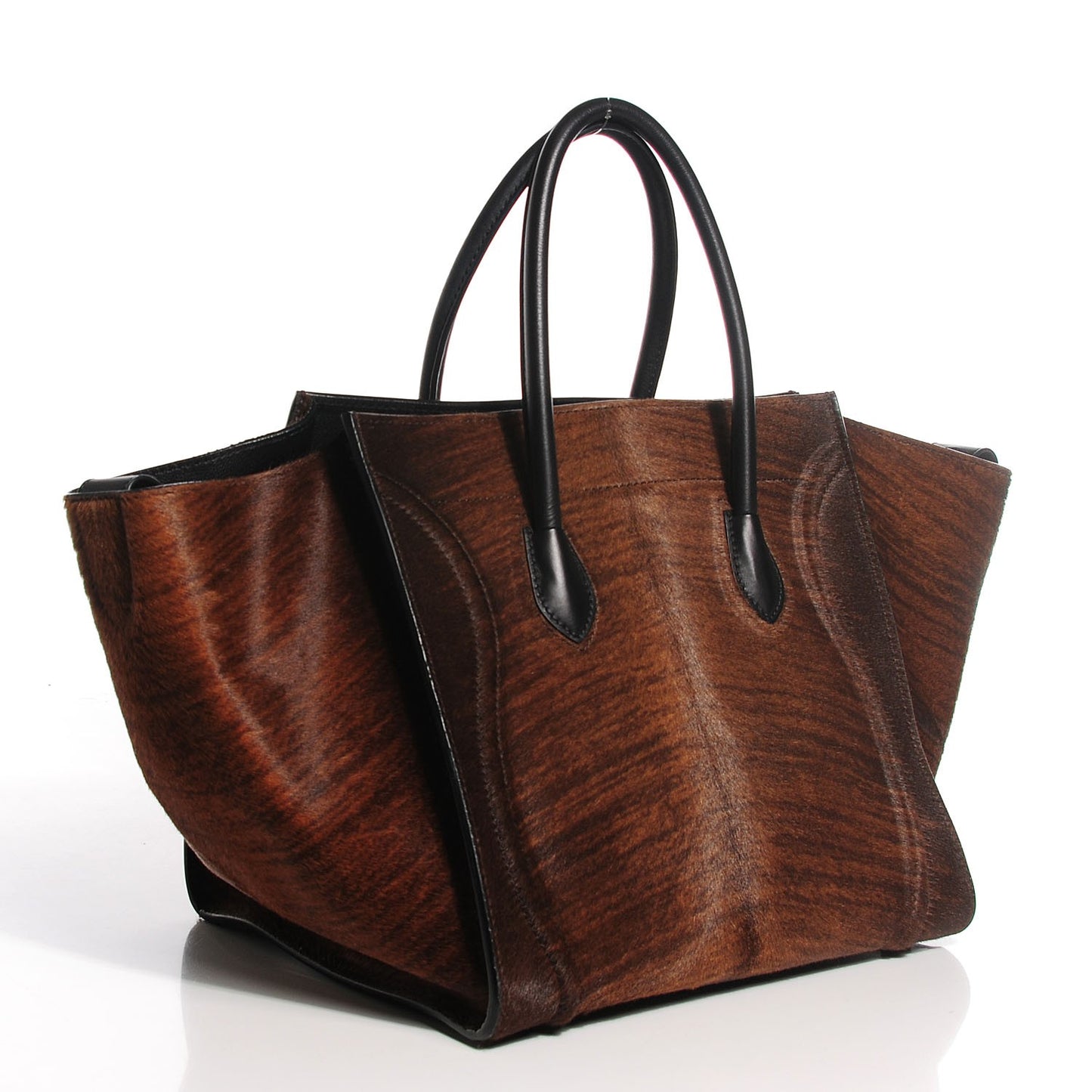 Shaded Pony Hair Calfskin Medium Phantom Luggage Brown