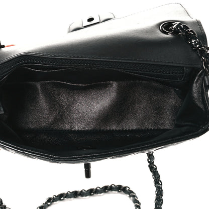 Chanel Patent Metallic Crumpled Calfskin Chevron Quilted Mini Rectangular Flap So Black 4 of 8