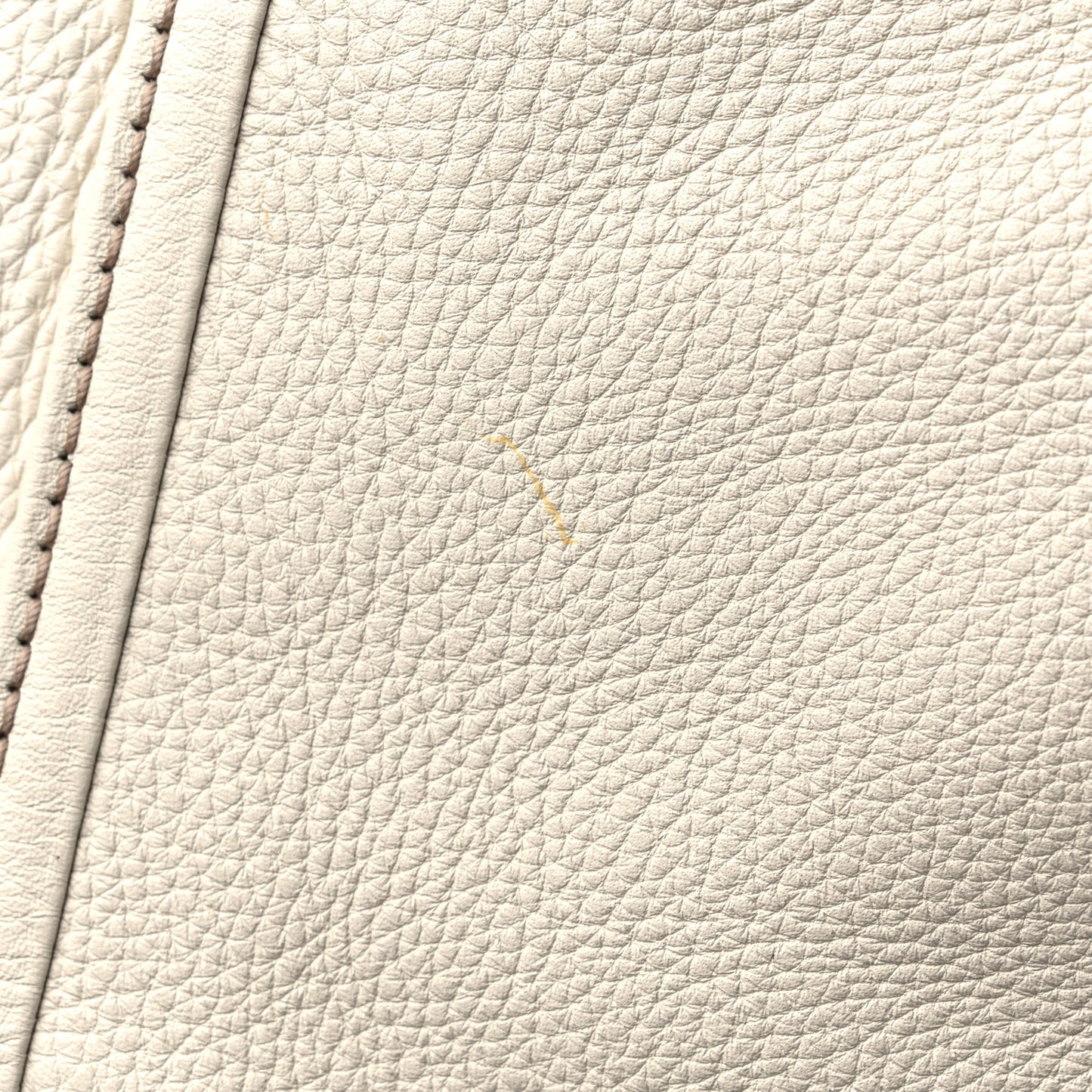 Pebbled Calfskin Large Soho Shoulder Bag Off White