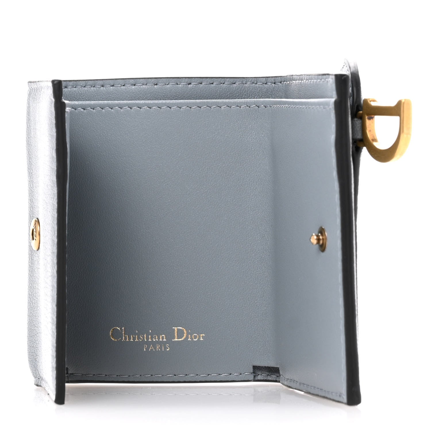 Christian Dior Goatskin Saddle Card Holder Sky Blue 6 of 11