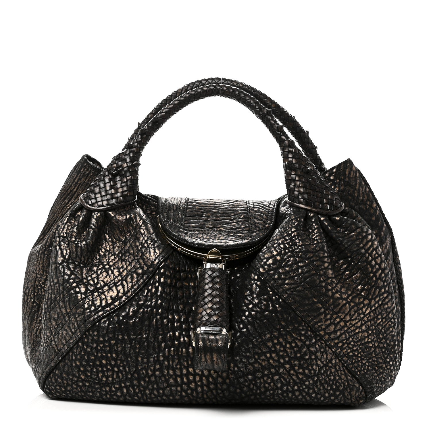 Fendi Metallic Nappa Nuvolata Bimetal Spy Bronze Black 1 of 8
