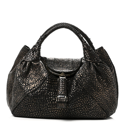 Fendi Metallic Nappa Nuvolata Bimetal Spy Bronze Black 1 of 8