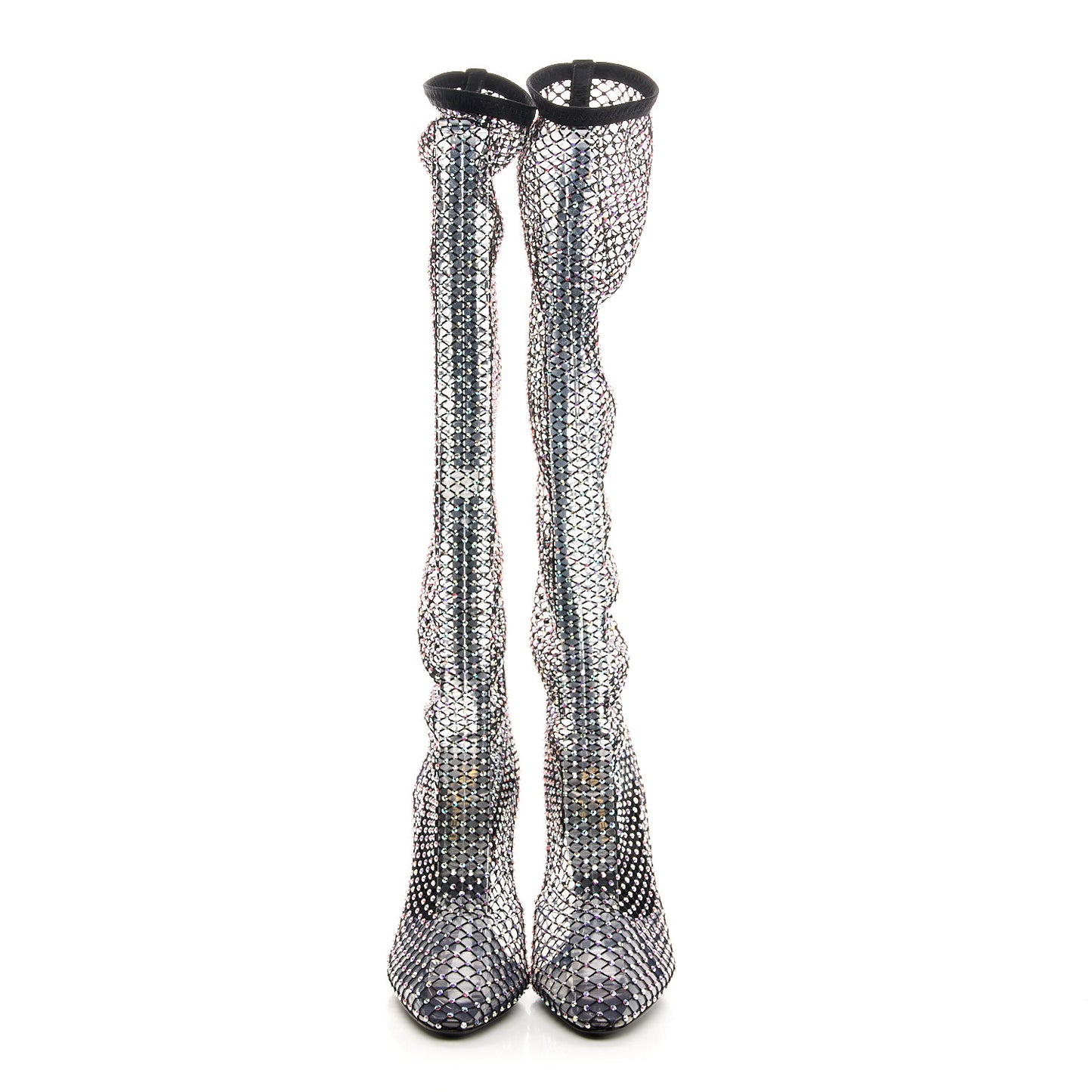 Mesh Crystal Koller 100 Knee High Boots 37 Black
