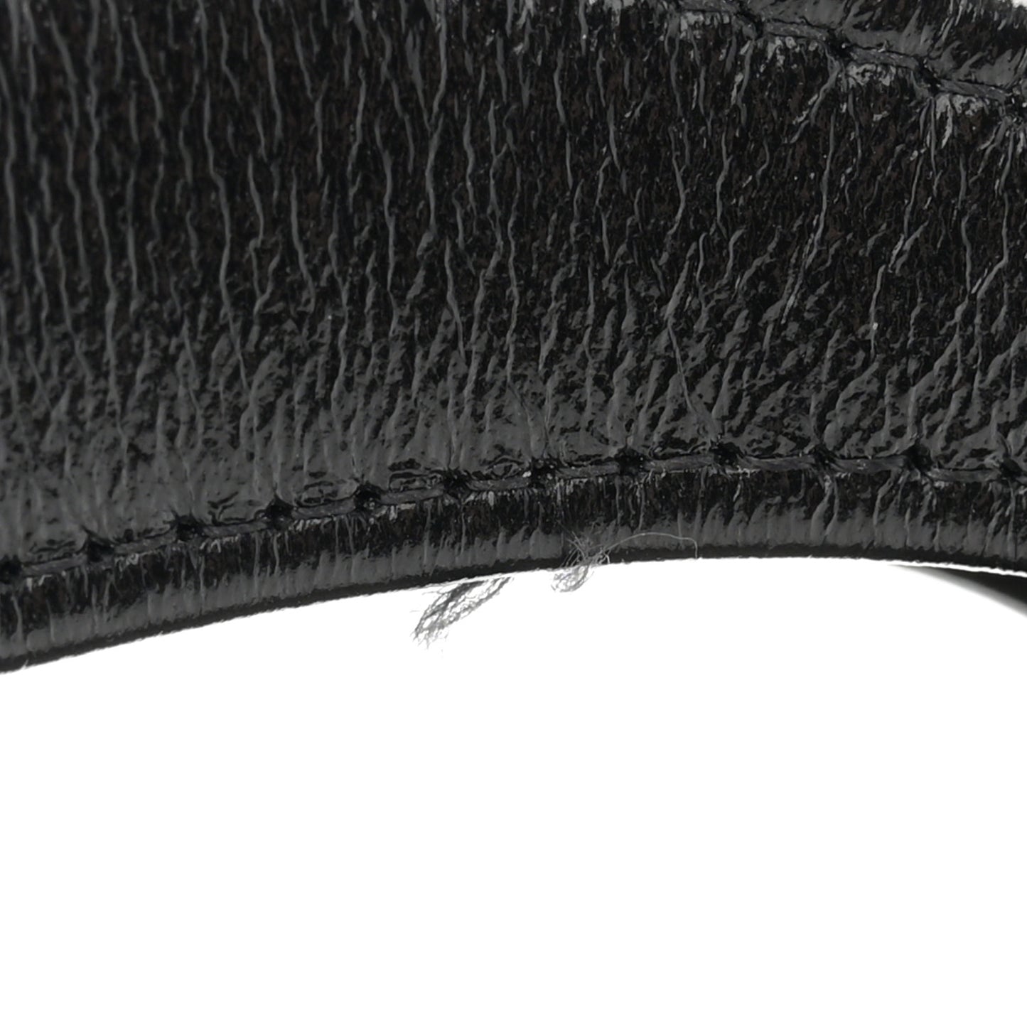 Shiny Crumpled Calfskin Quilted Nano 31 Shopping Bag Black