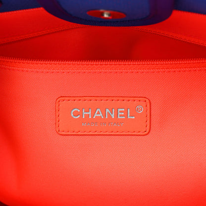 Chanel Mixed Fibers Mini Deauville Tote Blue Orange 6 of 10