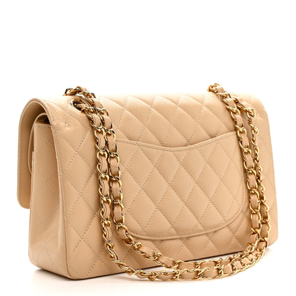 Chanel Caviar Quilted Medium Double Flap Beige 3 of 11