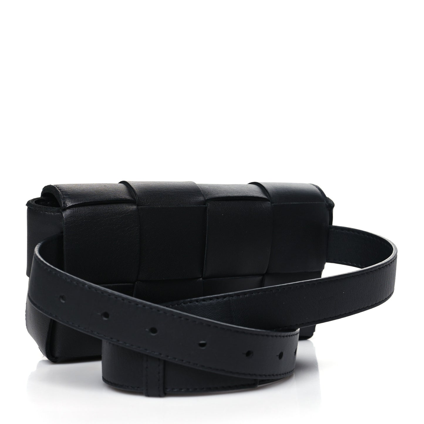 Nappa Maxi Intreccio The Belt Cassette Bag Black