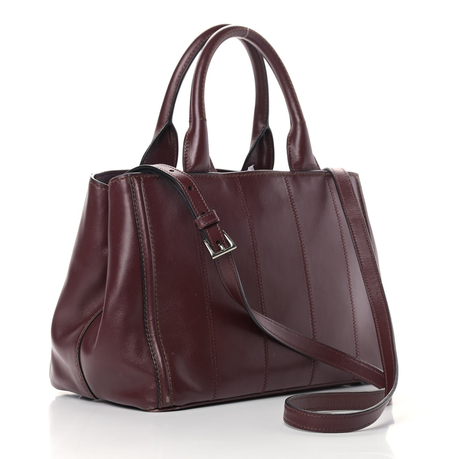 Prada Soft Calf Tote Granato 3 of 14