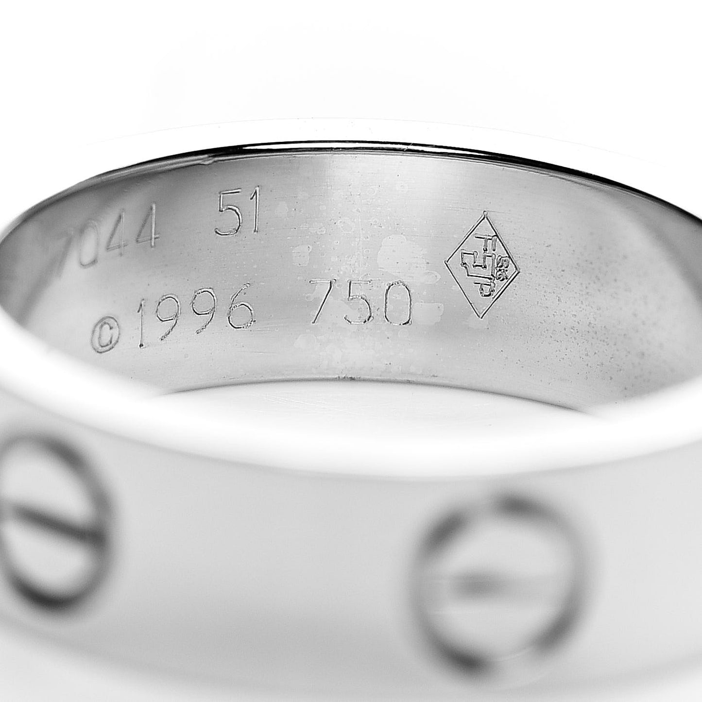 18K White Gold 5.5mm LOVE Ring 51 5.75