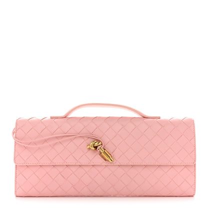 Bottega Veneta Nappa Intrecciato Long Andiamo Top Handle Clutch Rose 1 of 7