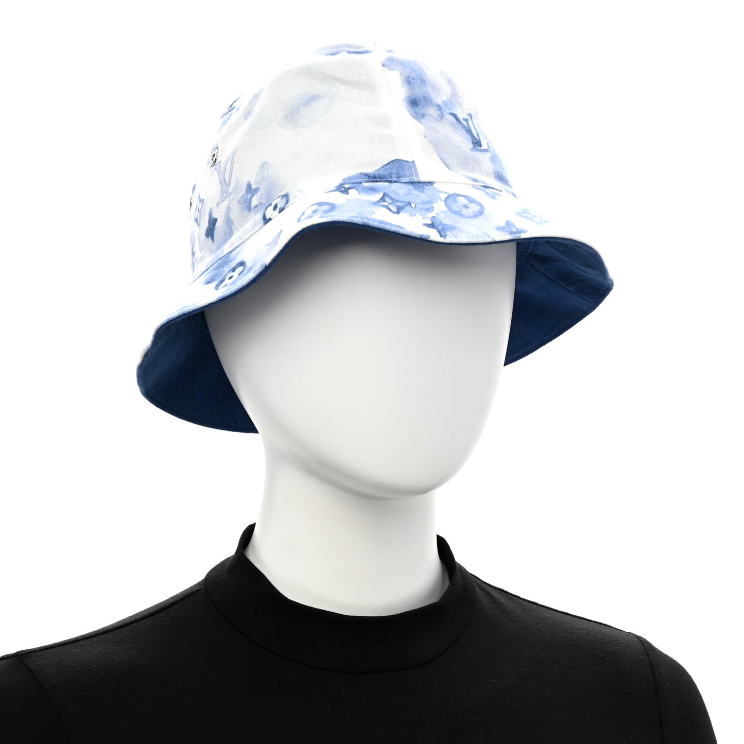 Watercolor Monogram Bucket Hat 60 Blue