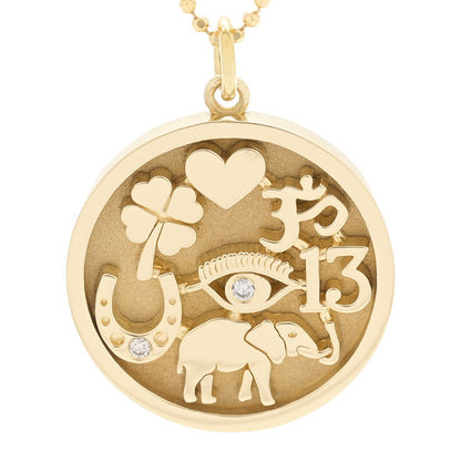 Jennifer Meyer 18K Yellow Gold Diamond Good Luck Pendant Necklace 4 of 6