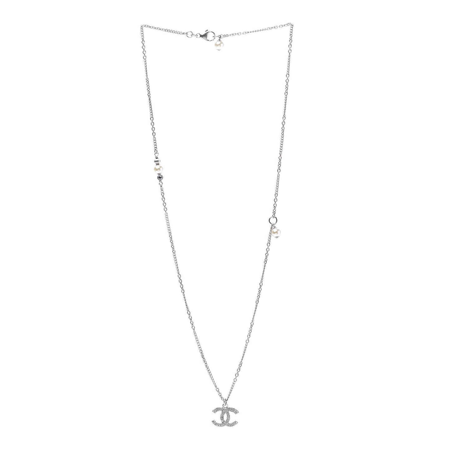 Crystal CC Necklace Silver