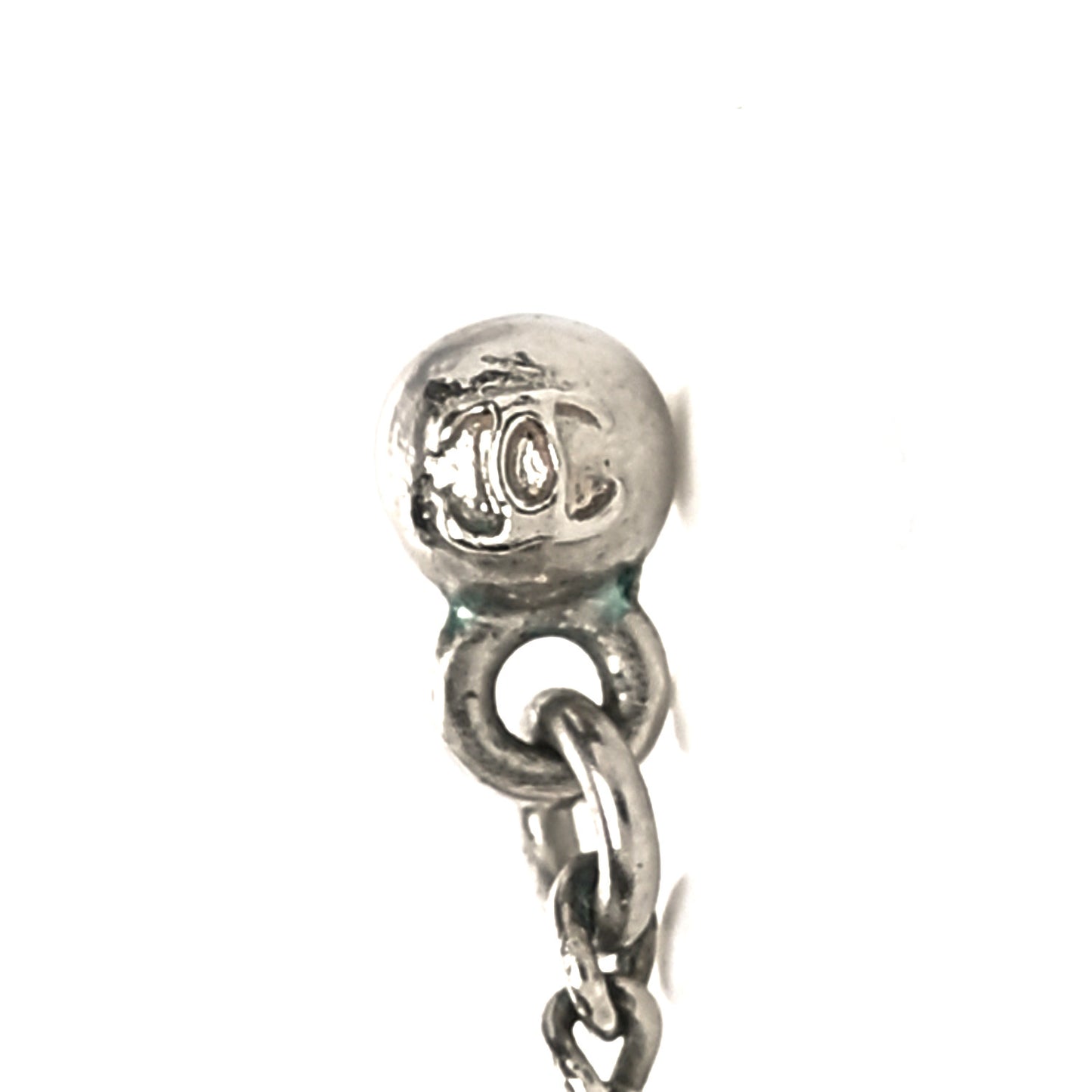 Crystal Baguette CC Drop Earrings Silver