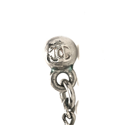 Chanel Crystal Baguette CC Drop Earrings Silver 4 of 4
