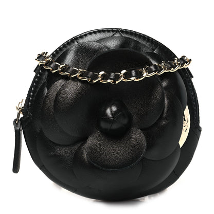 Chanel Lambskin Mini Camellia Bouquet Clutch With Chain Black 1 of 11