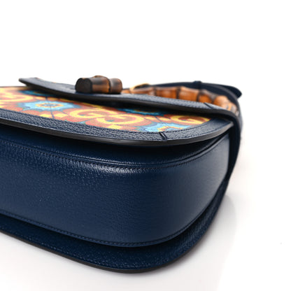 Gucci Calfskin Kaleidoscope Medium Bamboo 1947 Top Handle Bag Blue Orange Multicolor Blue Agata 8 of 8