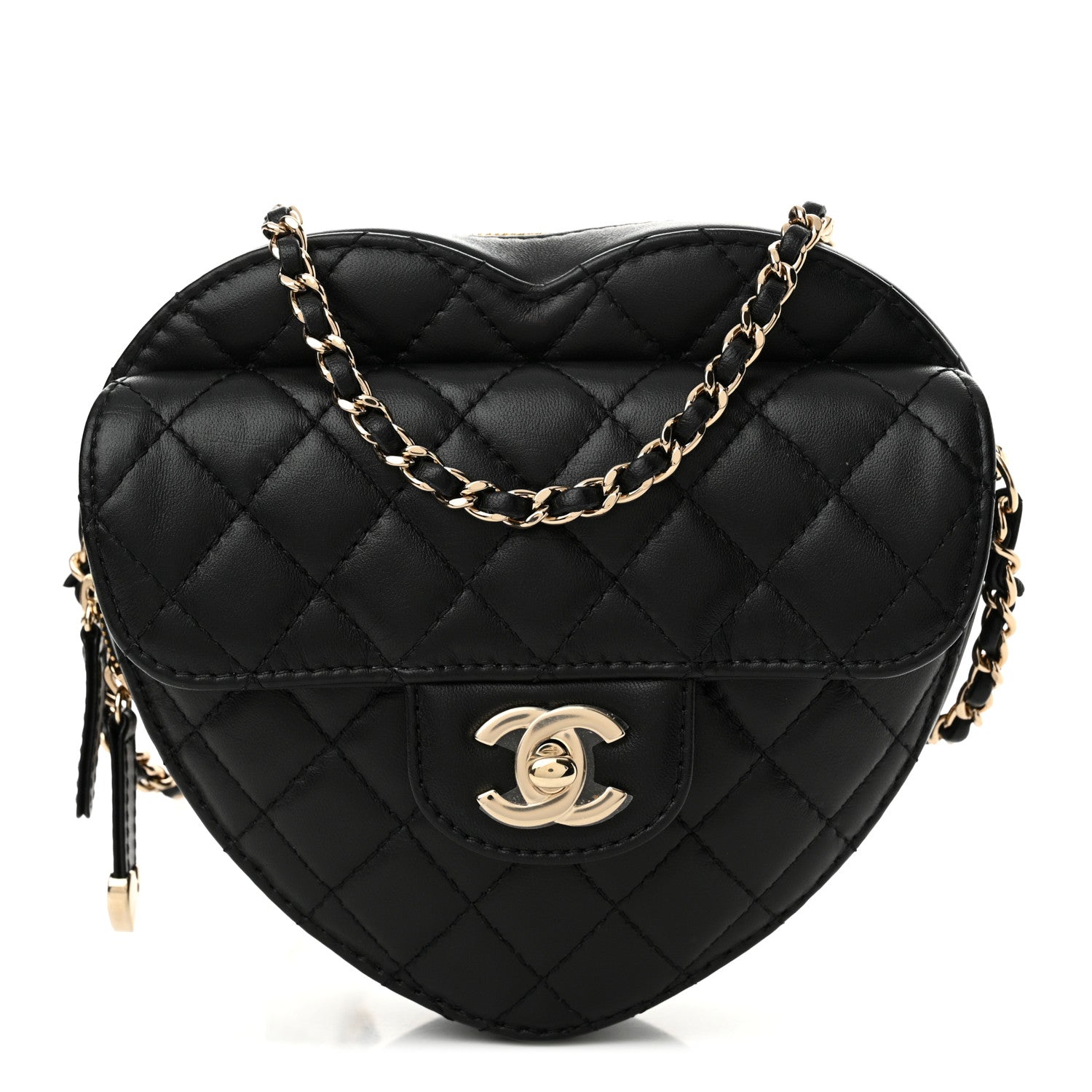 Chanel Lambskin Quilted CC In Love Heart Bag Black 1 of 11