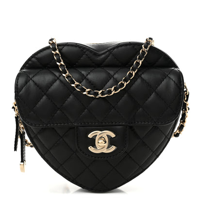 Chanel Lambskin Quilted CC In Love Heart Bag Black 1 of 11