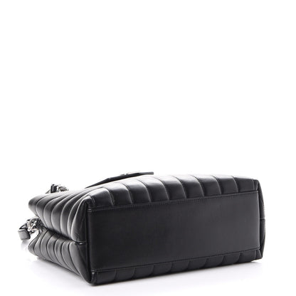 Saint Laurent Calfskin Y Quilted Monogram Small Loulou Shopper Black 4 of 7