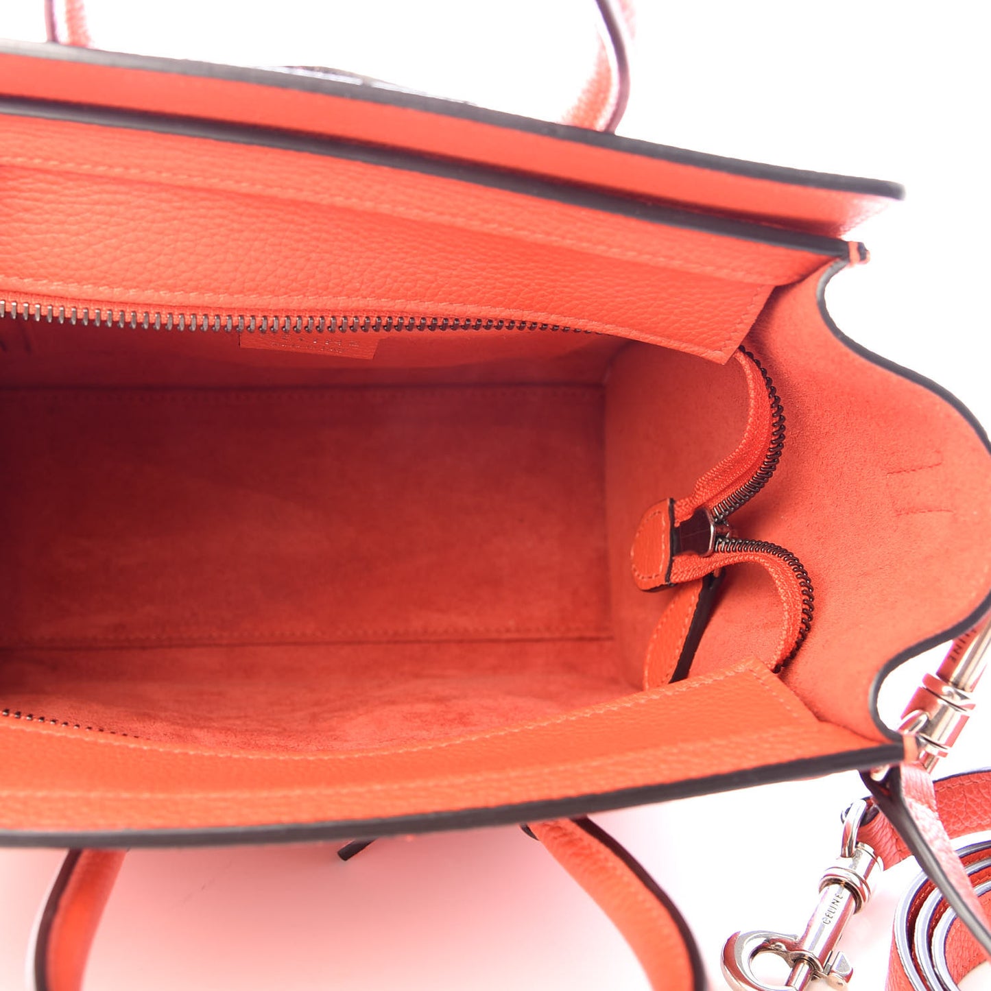 Drummed Calfskin Nano Luggage Vermillion