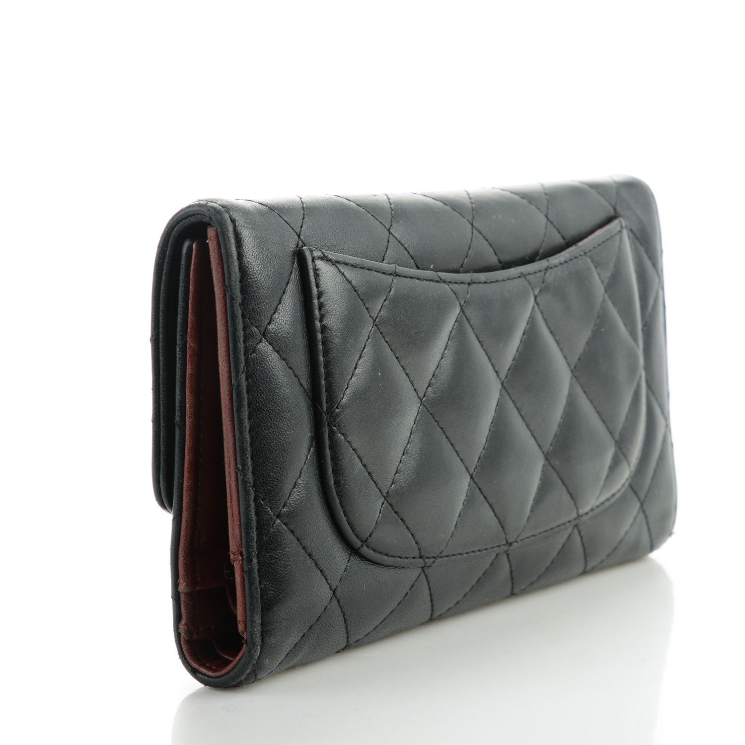 Chanel Lambskin Quilted Large Flap Wallet Black 3 of 11
