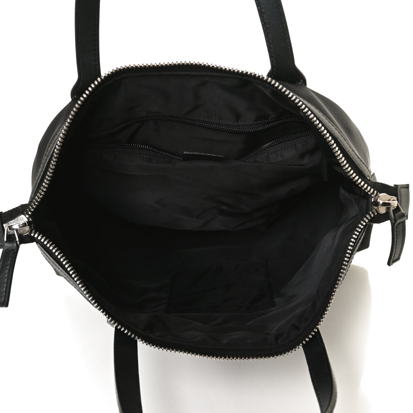 Nylon Web Top Handle Shoulder Bag Black