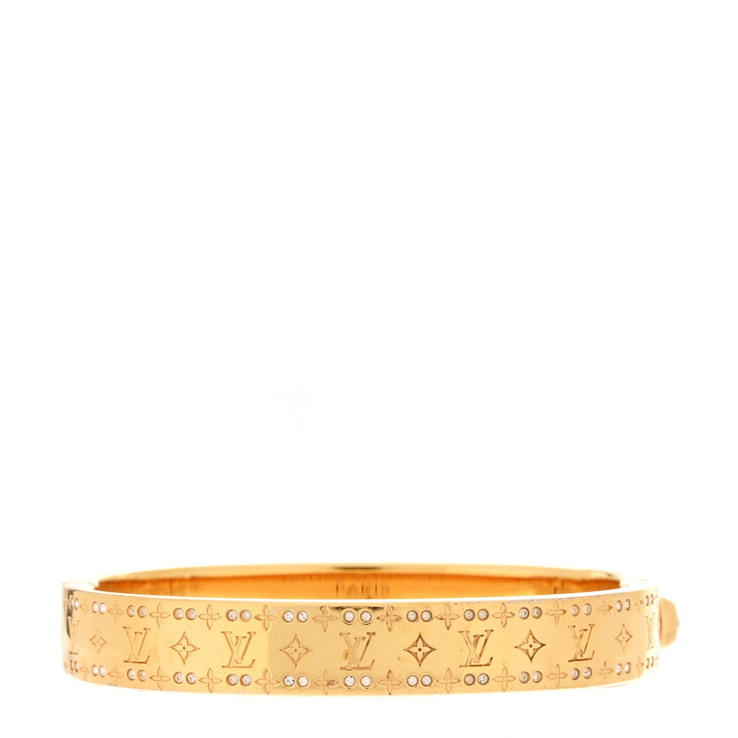 Brass Crystal Monogram Nanogram Strass Cuff S Gold