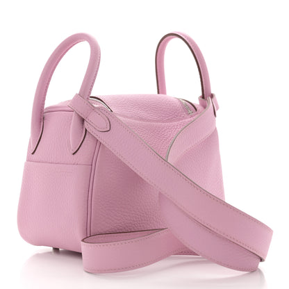 Hermes Taurillon Clemence Mini Lindy 20 Mauve Sylvestre 3 of 12