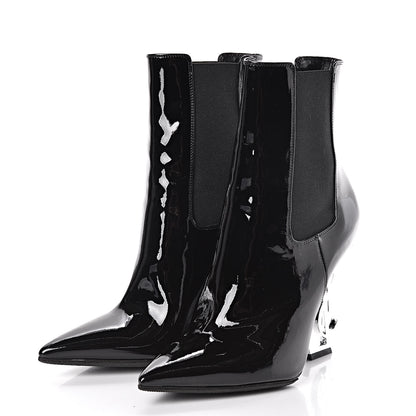 Saint Laurent Patent Opyum Booties 36.5 Black 3 of 8