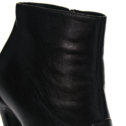 Chanel Lambskin Patent CC Cap Toe Platform Ankle Boots 39 Black 7 of 10