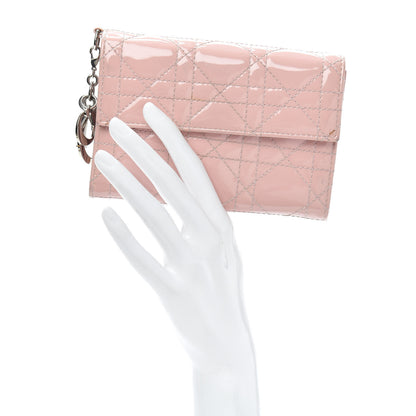 Christian Dior Patent Cannage Lady Dior Explorateur Wallet Pink 2 of 9
