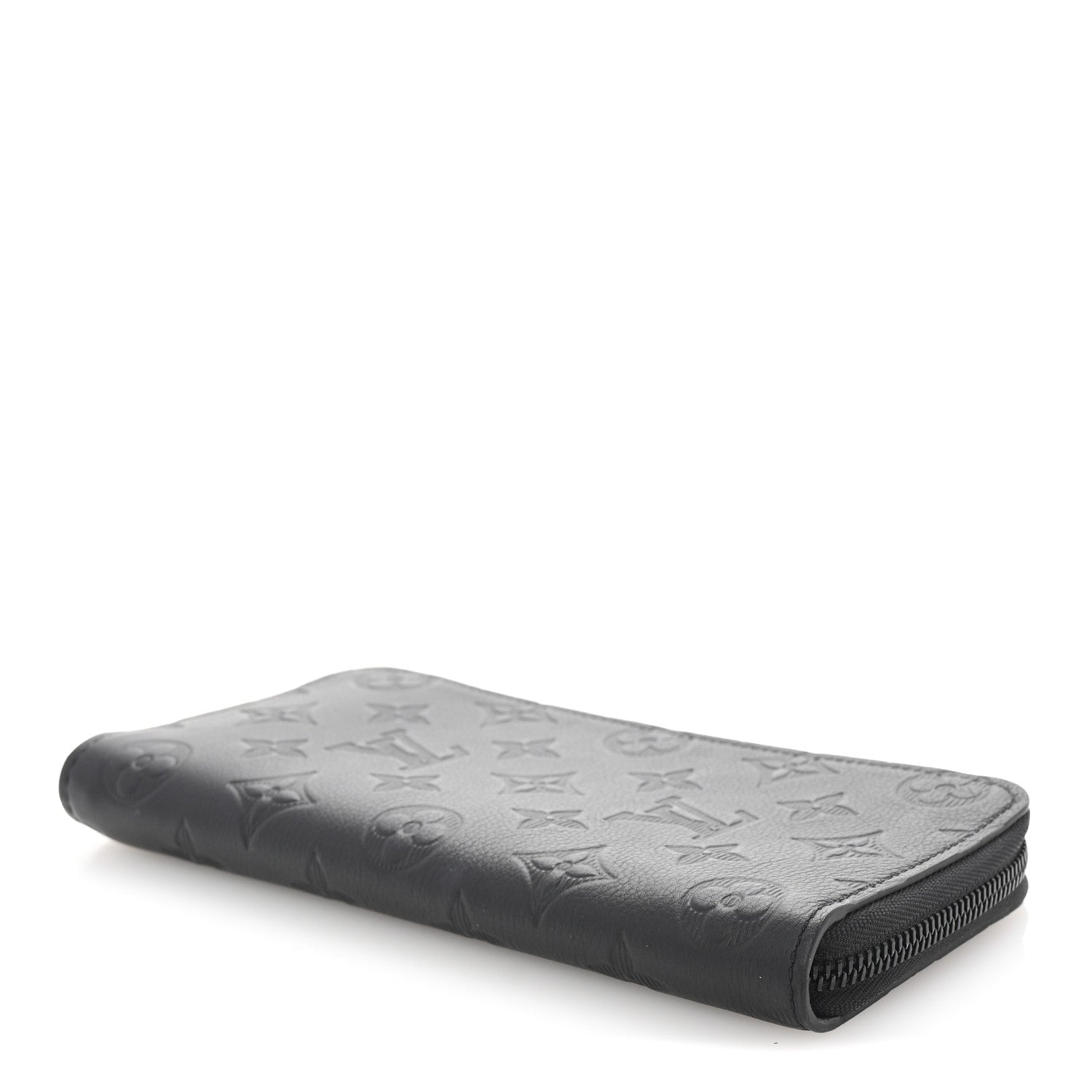 Louis Vuitton Calfskin Monogram Shadow Vertical Zippy Wallet Black 4 of 7