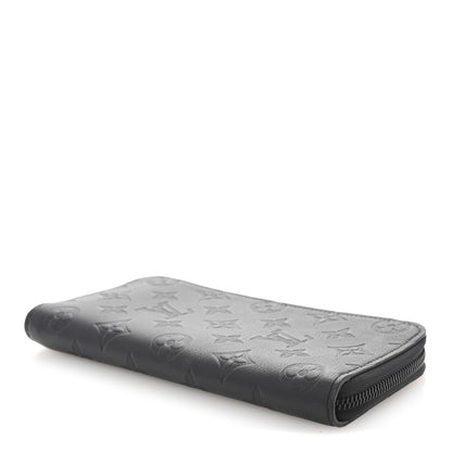 Louis Vuitton Calfskin Monogram Shadow Vertical Zippy Wallet Black 4 of 7