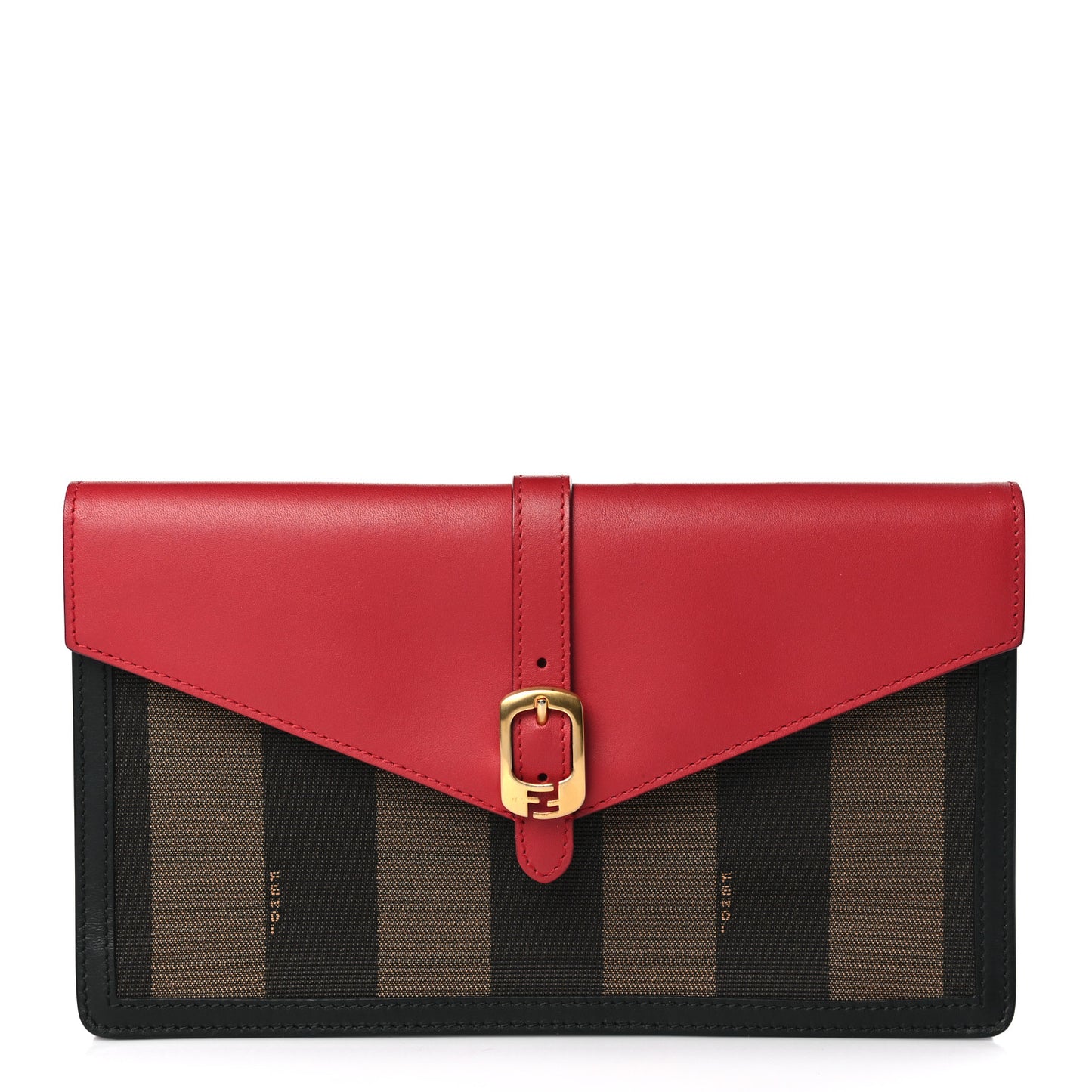 Pequin Vitello Large Chameleon Envelope Clutch Tobacco Rosso