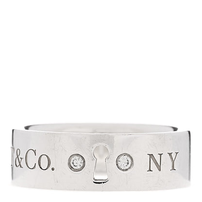 Tiffany Sterling Silver Diamond Locks Ring 51 5.75 1 of 4