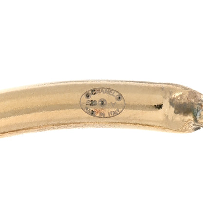 Chanel Crystal High Society CC Hoop Earrings Gold 4 of 5