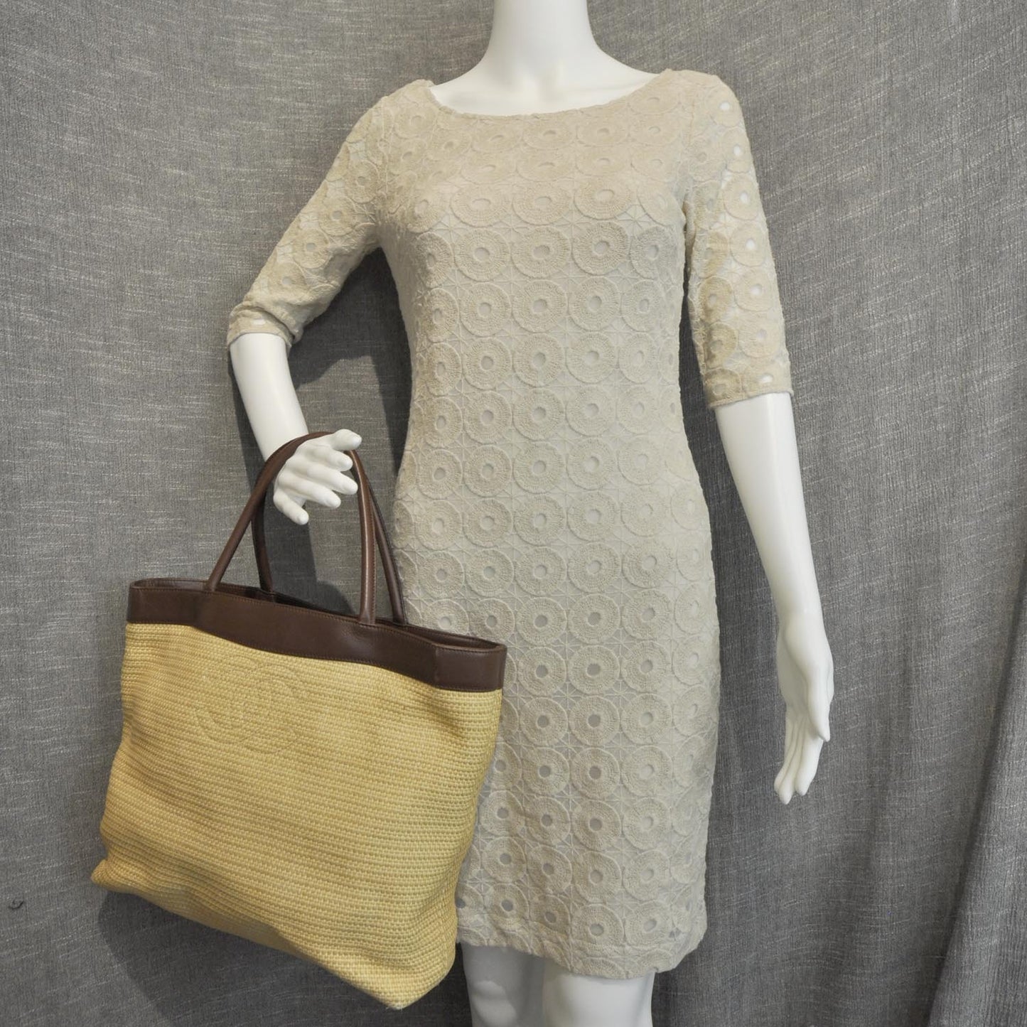 Straw Raffia Summer Tote Beige Brown