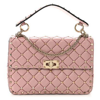 Valentino Garavani Lambskin Medium Rockstud Spike Shoulder Bag Poudre 1 of 10