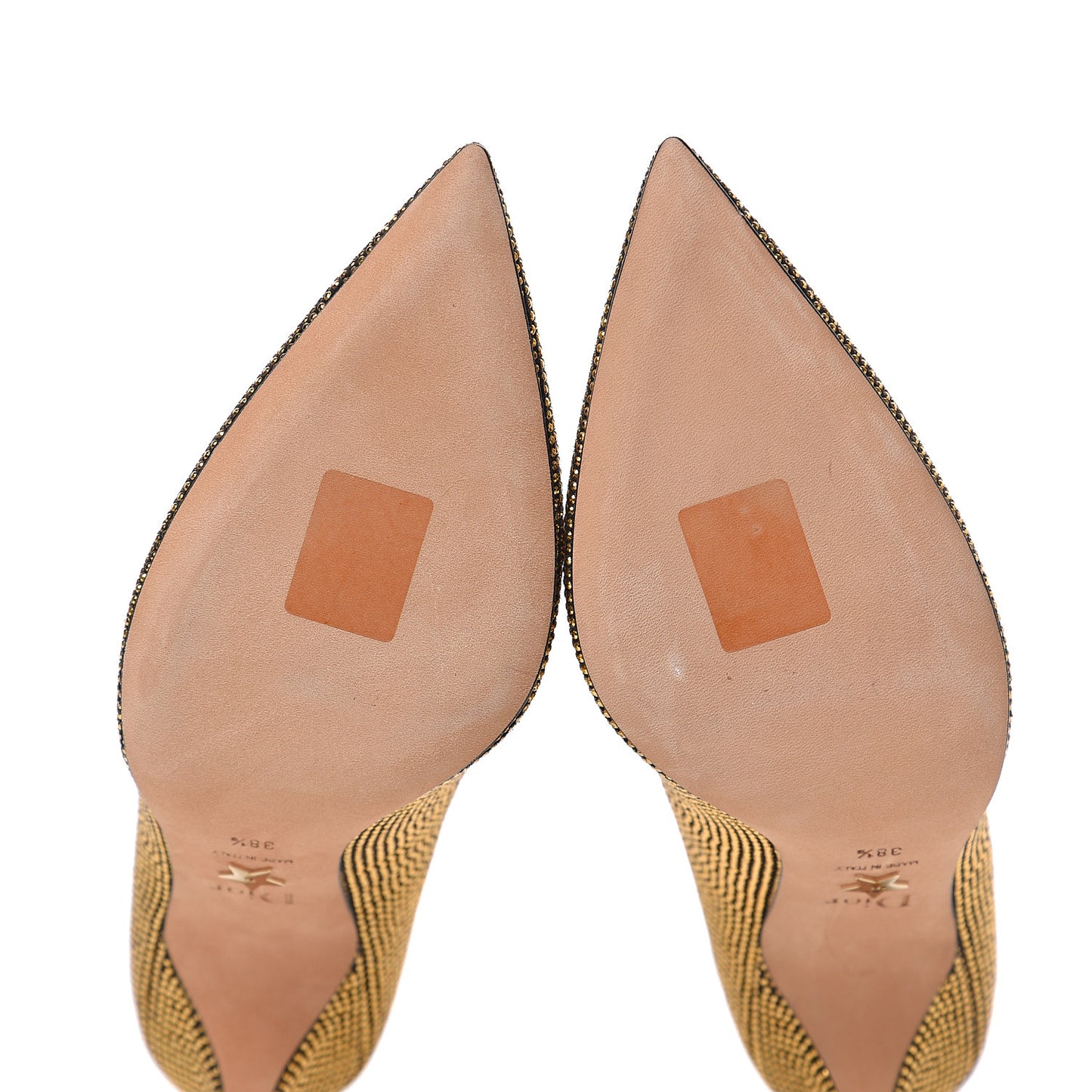 Calfskin Studded Pumps 38.5 Black Gold
