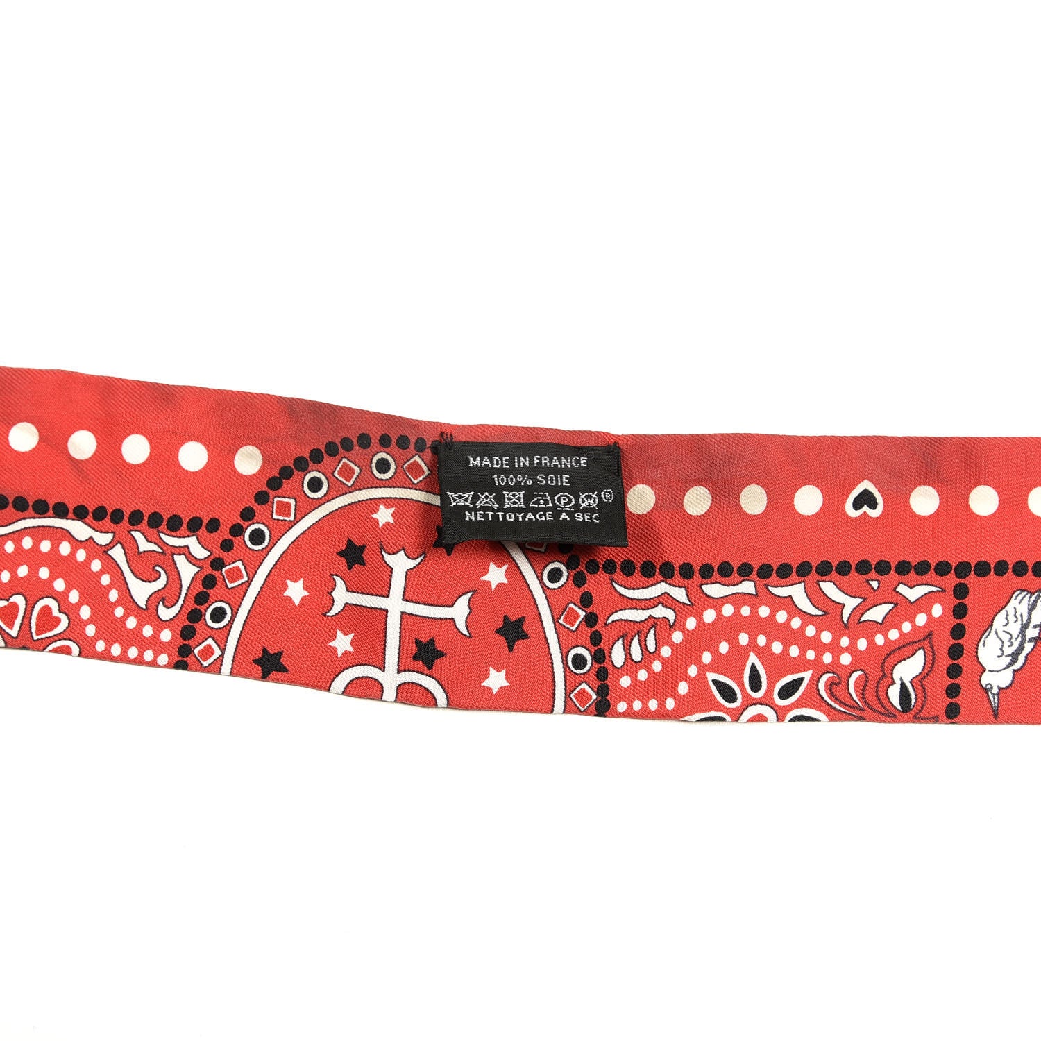 Hermes Silk Entre Ciel Et Mer Twilly Rouge White Black 2 of 5