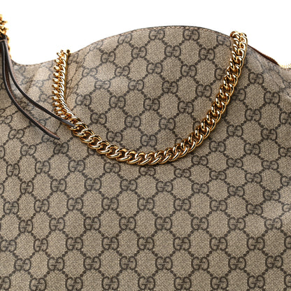Gucci GG Supreme Monogram Large Linea A Hobo Light Brown 9 of 11