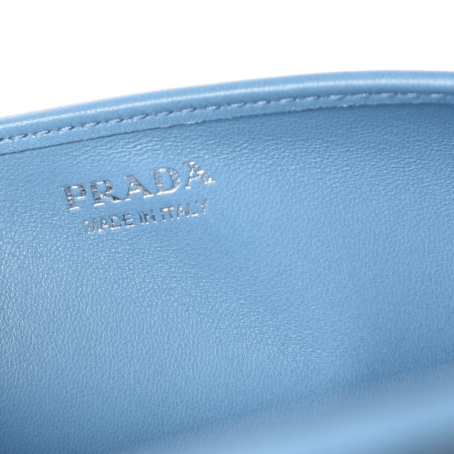 Prada Nappa Mini Impunture Bandoliera Chain Crossbody Bag Astrale 6 of 9